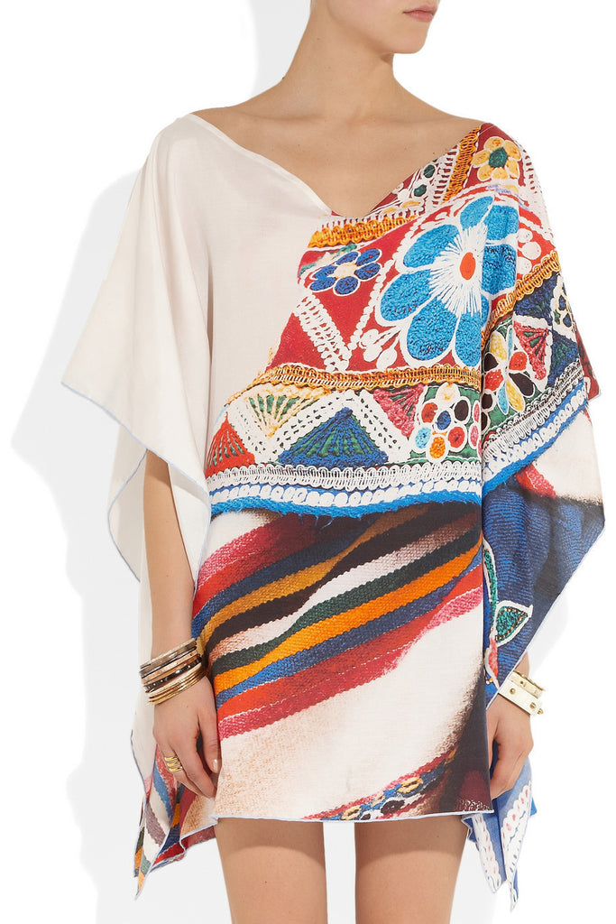 Qepi printed cotton and silk-blend twill kaftan