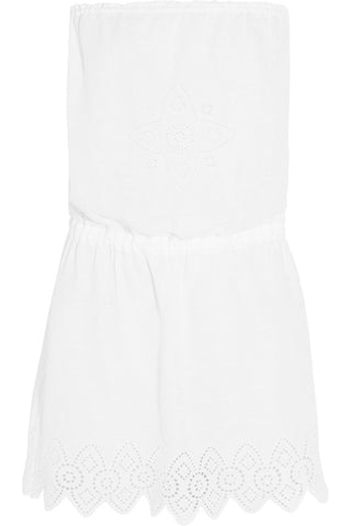 Soleil strapless linen mini dress