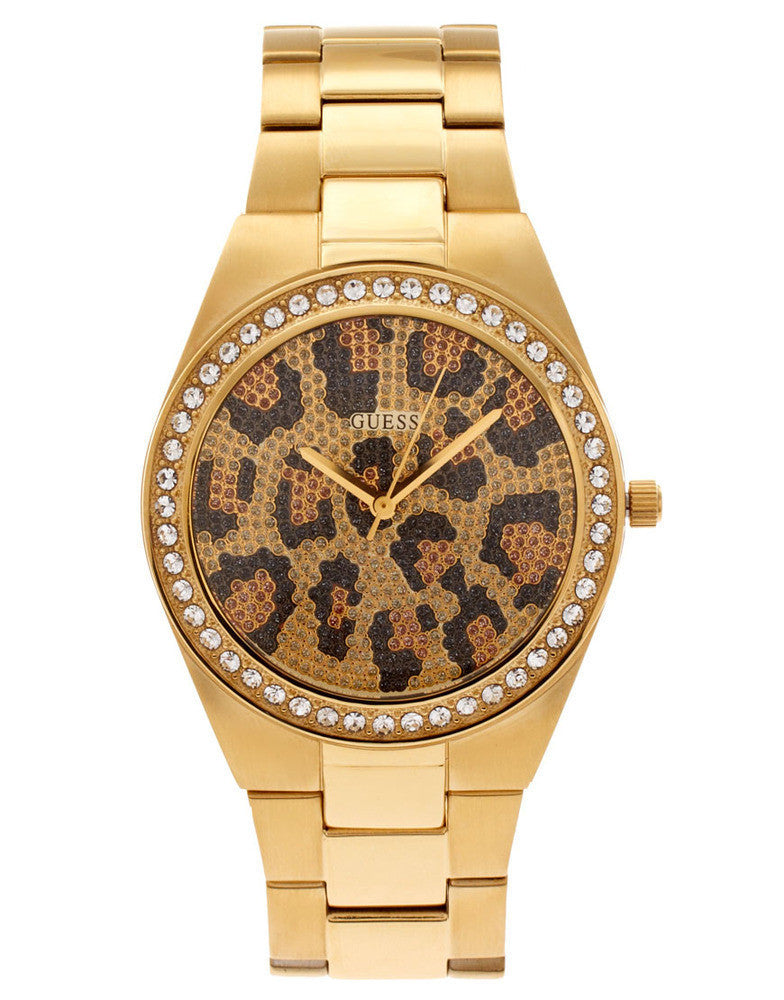 Guess Analog Ladies Catwalk Round Animal Print Watch