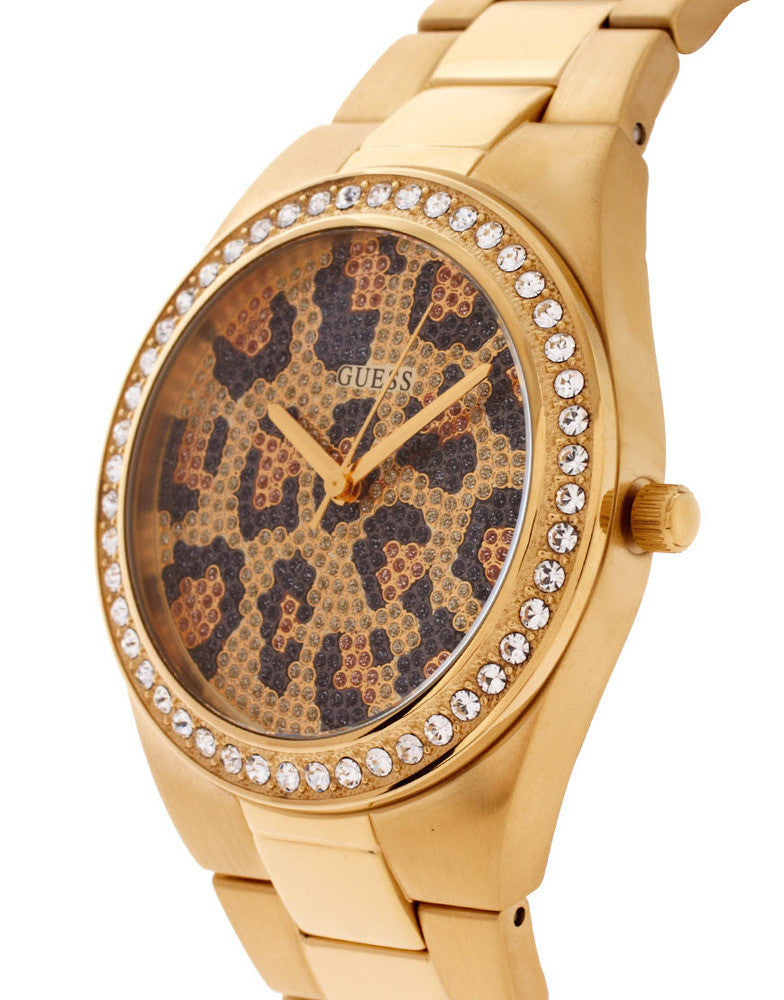 Guess Analog Ladies Catwalk Round Animal Print Watch